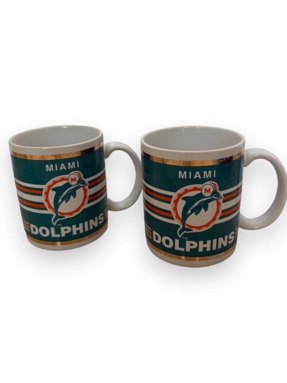 Vintage 1988 Miami Dolphins Mugs set of 2